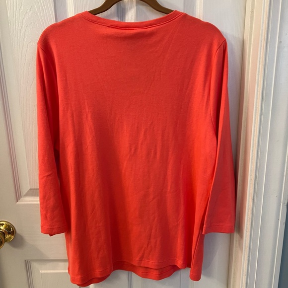 Karen Scott 3/4 Sleeve Henley Top Sz PXL NWT - Picture 5 of 5